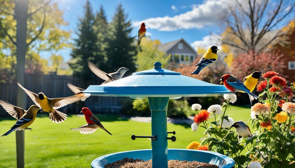 summer bird feeding