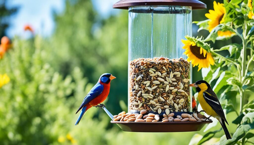 summer bird feeding