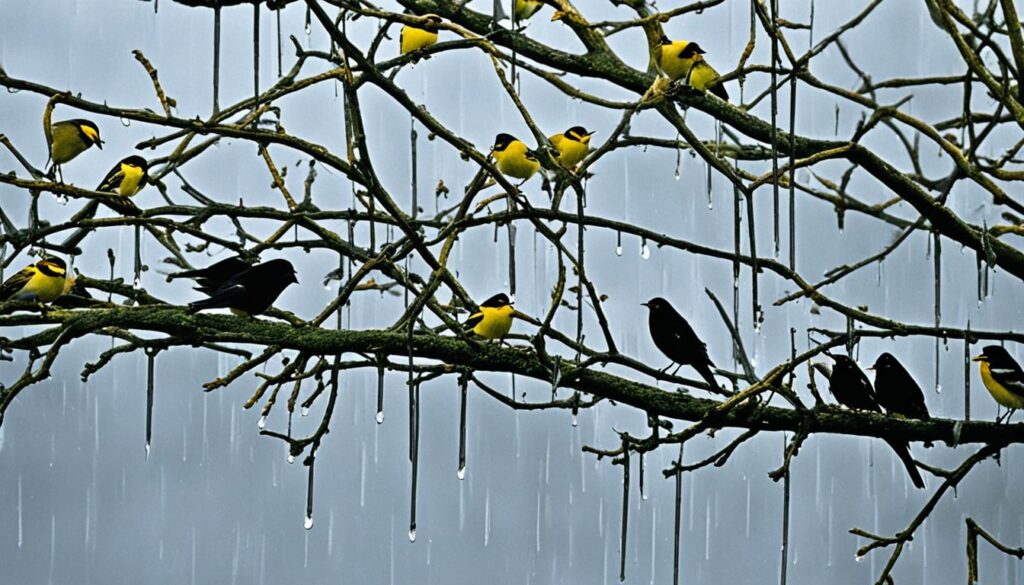 urban birds finding shelter