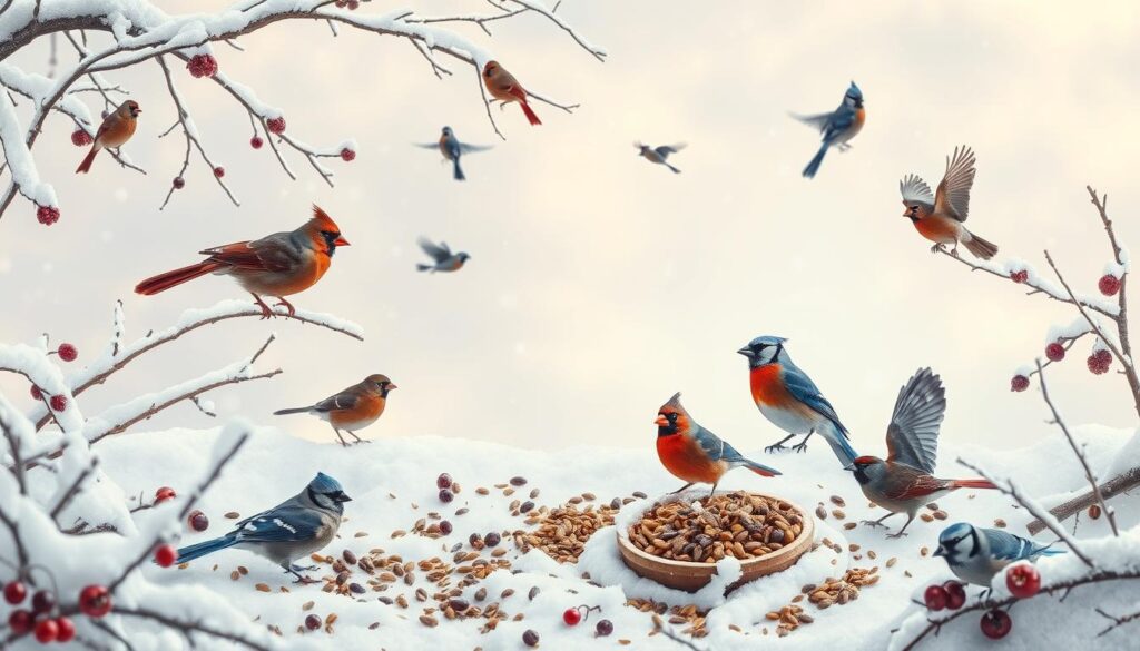 What do birds eat in the winter?