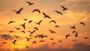 Why do birds circle in the air?