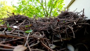 how to get rid of birds nest in gutter