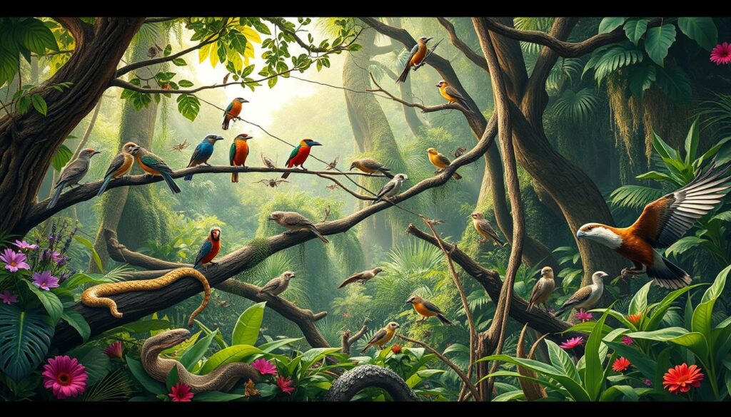 rainforest bird food chain