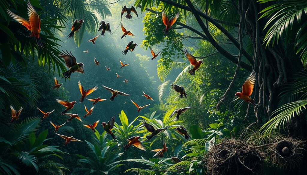 rainforest bird population decline