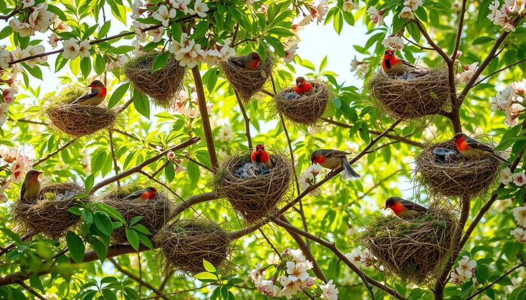 spring bird nesting