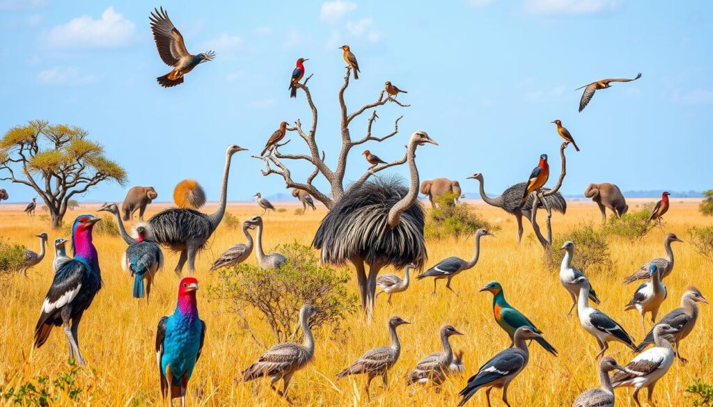 what birds live in the savanna