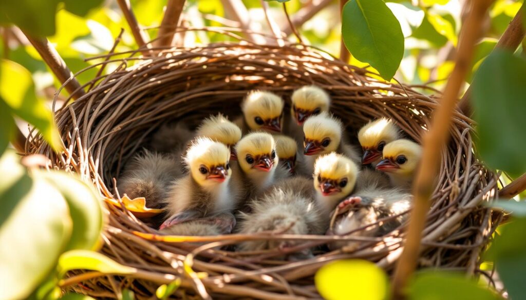 what is a group of baby birds called