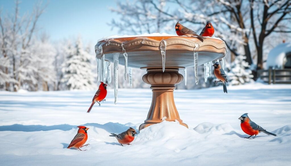 winter bird bath